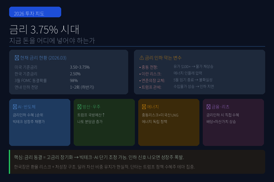 금리 3.75% 시대, 지금 어디에 돈을 넣어야 하는가 — 메가트렌드 투자 지도